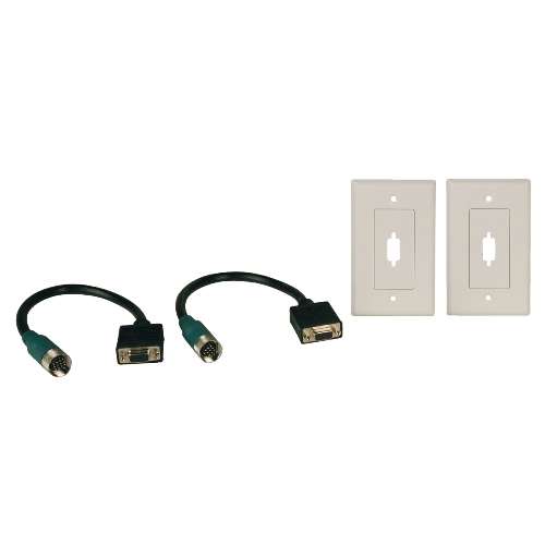 Easy Pull Type-A Connectors - (F/F set of VGA with Faceplates) (tripp_EZA-VGAF-2)