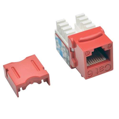 Cat6/Cat5e 110 Style Punch Down Keystone Jack - Red (tripp_N238-001-RD)