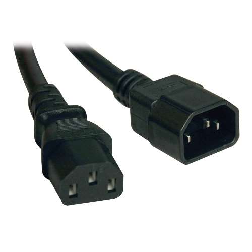"Heavy-Duty Power Extension Cord, 15A, 14AWG (IEC-320-C14 to IEC-320-C13), 18-in." (tripp_P005-18N)