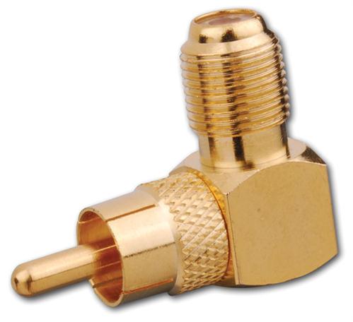 Right Angle Female "F" Jack to RCA Male Plug Adapter (120060X)