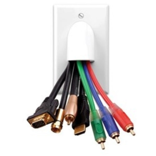 Vanco Wall Plate Bulk Cable 2 Piece 1 Gang White (120614X)