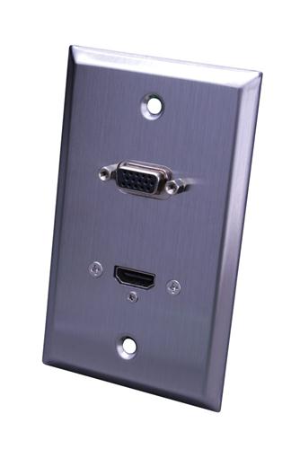 Stainless Steel HDMI® + S-VGA Wall Plate (120943X)