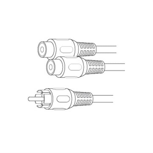 RCA Male Plug to 2-RCA Female Jacks "Y" Adapter (AC3F)