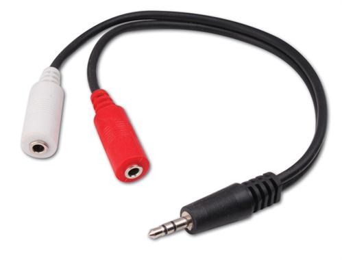 3.5 mm Stereo Plug to 2-3.5 mm Stereo Jacks "Y" Adapter (AC3STX)