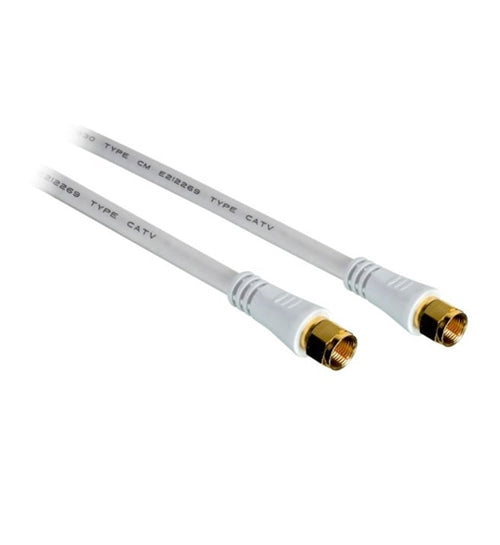 "Vanco FFRG6U18WX RG6 "F" Type Plug to "F" Type Plug Coaxial Cable (White, 18 Feet): Electronics" (FFRG6U18WX)